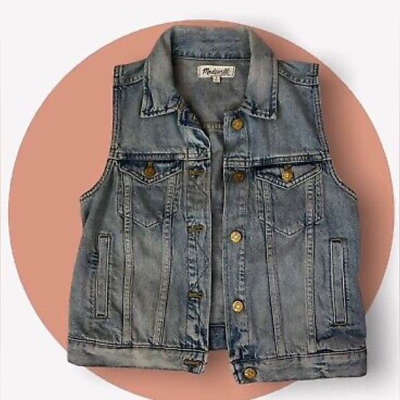 Madewell Jackets & Blazers - Madewell Medium Wash 100% Cotton Jean Vest Size XSmall